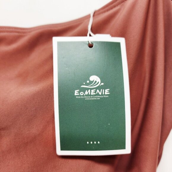 Rust Brown One-Piece Swimsuit Womens Adjustable Straps Eomenie - Size L - Picture 4 of 5